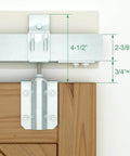 Side view of Exterior Sliding Barn Door Hardware Kit With 12 Ft Galvanized Steel Box Track Heavy Duty Wall Mount System installed