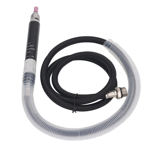 Industrial Grade Pro Shop Rig Pneumatic Pencil Die Grinder 65000 Rpm Adjustable Speed with flexible air hose for precise operation.