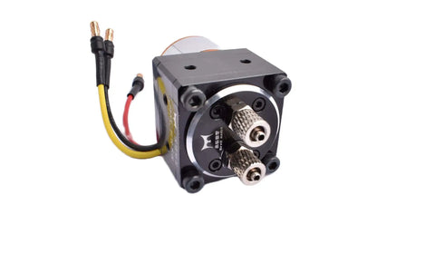 Alloy Mini Hydraulic Oil Pump With Brushless Motor For 1/12 And 1/14 RC Excavators, high pressure output connectors view