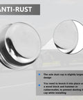 Two 1.98-inch trailer hub dust caps, chrome metal, anti-rust finish; close-up view.