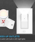 10 Pack 3 Way Wall Light Switch With Led Night Light And Built In Dusk To Dawn Sensor 15 Amp 120 277 Volt Rocker White Switch
