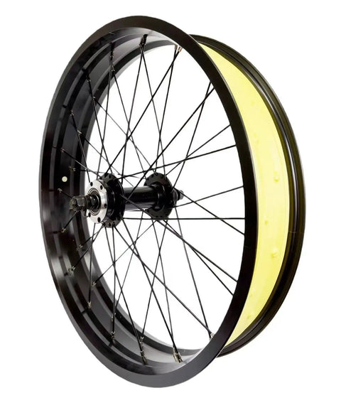Beefy Fat Bike Front Wheel 20x4.0 with double wall alloy rim, 135mm bolt-on hub, 36x13G spokes, disc brake, 80mm rim