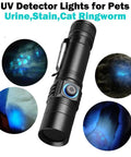 365nm UV Flashlight Blacklight For Minerals And Rock Hunting, Resin Curing, Pet Urine And Blood Detector with glow samples