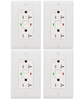 4 pack of GFCI Outlet 20 Amp UL Listed Self-Test LED Indicator Tamper-Resistant Weather Resistant Receptacles with wall plates