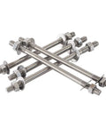 Stainless Steel Heavy Duty Pro Grade Built To Last Double Ended Through Wall Bolt Kit With Nuts And Washers M10 Size 14 Lengths