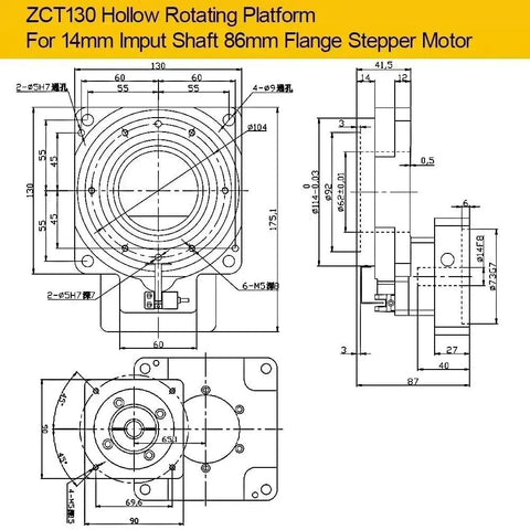 Heavy Duty Cnc Hollow Rotary Platform Featuring Dead Nuts Precise 360 Degree Indexing Plate dimensions and design schematic.