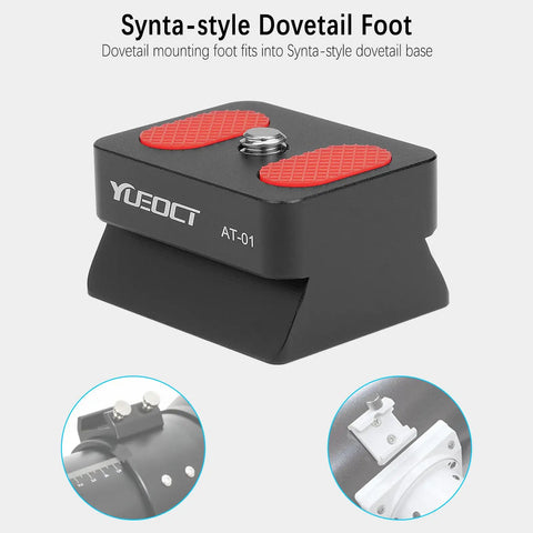 Rugged Aluminum DSLR Video Camera Finder Dovetail Mount with One Quarter Inch Screw, optical finderscope setup shown