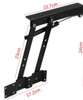 Two Pack Heavy Duty Black Alloy Door Hinges With Soft Close Hydraulic Buffer Top Lift Design Ideal For Family Homes And Offices Fits Wooden And Aluminum Doors Durable Quiet showcasing dimensions 22.7cm x 23cm x 24cm x 17.2cm