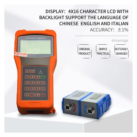 Handheld Ultrasonic Flow Meter Portable Clamp On Flowmeter With Data Output TS 2 TM 1 TL 1 Sensors DN15 To 6000mm