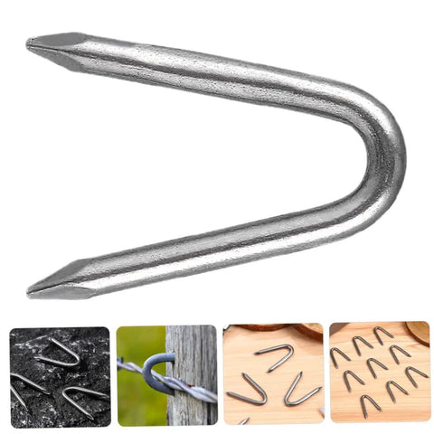 Heavy Duty Wire Mesh Staples Set For Outdoor Construction Reusable U Shaped Fence Post Staples Pro Grade Nails for fencing