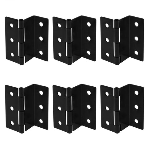 Six black GBGS 3-inch half-surface chest hinges for 1-inch door panels