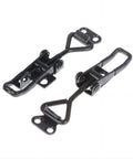 Black Toggle Latch Catch Clamp For Cabinets And Sliding Doors, Adjustable Lever Lock Hasp, 2 Or 4 Pack, Easy Install, Heavy Duty Zinc Plated Iron With Screws Included, Home Furniture Hardware, black metal toggle latches shown