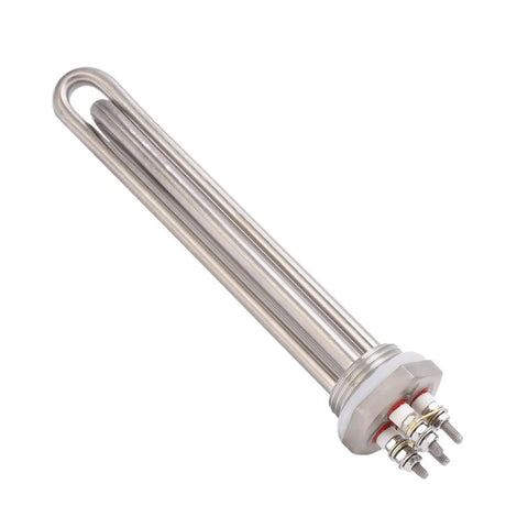 Straight Up Portable 24V 600W Immersion Water Heater Fast Heating Tankless Element For Rv Trucks And Boat Tanks close-up view of stainless steel heating element