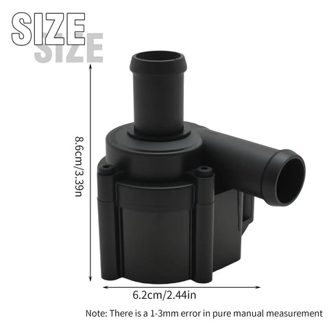 Auxiliary Engine Cooling Water Pump For Audi A6 A7 A8 Q5 RS7 S6 S7 S8 dimensions shown, made of durable material, compact size.