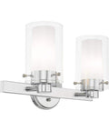 Manhattan 2 Light Bath Light Chrome Sleek Contemporary Vanity Fixture For Modern Bathrooms With Premium Steel Build And Even Illumination