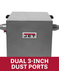 Front view of Metalworking Dust Collector For Shop Pros With 490 CFM, showing the dual 3-inch dust ports.
