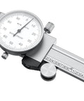 Close-up of Precision Dial Caliper And Micrometer Kit Pro Grade With Stainless Steel Ruler 0-6 Inch Range 0.001 Inch Accuracy