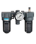 Pro Grade Air Filter Regulator Lubricator FRL Unit With Auto Drain In One Quarter Three Eighth And One Half Inch Lines BC3000 A Type PT3 8