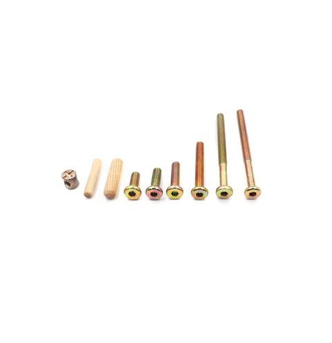 70Pcs M6 Furniture Fix Kit With Crib Screws Barrel Nuts And Wood Dowel Pins For Beds Tables Chairs Cribs Cabinets And Workbenches