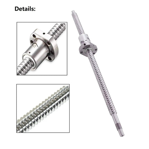 Beefy Ball Screw SFU2005 RM2005 CNC Kit With Ballnut And End Machining BK BF15 700mm Length 20mm Diameter High Precision 0.05mm Tolerance Low Noise Smooth Operation For High Speed Milling And Routing, ball screw close-up