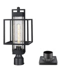 Dope Outdoor Post Light Fixture 1 Light Exterior Post Lantern With Pier Mount Base Black Finish Bubble Glass Shade Weatherproof Rust Resistant