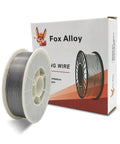 Flux Core Gasless MIG Welding Wire 0.035 Inch, 10 Lb Spool, E71T-GS Mild Steel Filler displayed beside packaging.