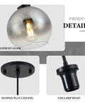 Gradient glass detail on black farmhouse pendant light fixtures two pack over table with crystal lampshades for kitchen island.