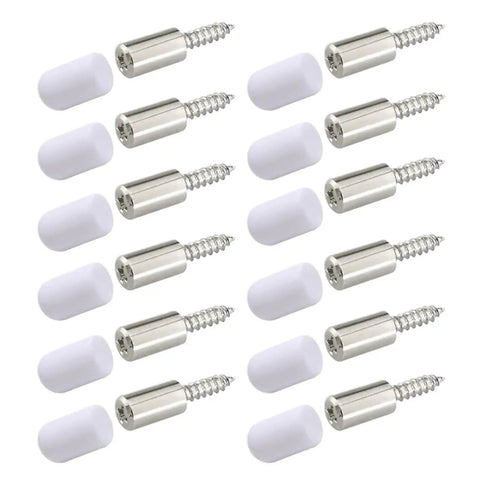 Bullyproof Self Tapping Screws For Cabinet Laminate Support And Wardrobe Partitions Non Slip Glass Shelf Brackets Set Of 200 showing silicone coated fasteners.