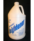 Front view: Sam stainless steel brightener, 1-gallon white plastic bottle with blue label