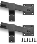 Barn Door Lock Hardware Heavy Duty Metal Gate Latch 3 Pack with screws, 5.5-inch black carbon steel flip gate latch design.