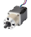 Nema 17 stepper motor with 27:1 planetary gearbox, black housing, silver gearhead