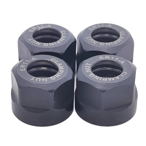 4 Pack ER11-A Collet Clamping Nuts For CNC Milling Chuck Holder Lathe Beefy Heavy Duty Precision Ground Hardened 40Cr Steel
