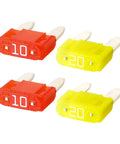 Add A Circuit Fuse Tap Adapter Kit For 12V Cars With Mini Blade Fuses 10A And 20A Two Sets Plug And Play No Splice Easy Install, red and yellow