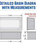 Detailed diagram of Hustle Ready Portable Sink With Four Compartment Basin And Built In Hot Water measurements and dimensions.