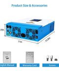 Rear view of 3000W 24V All In One Solar Inverter With 80A MPPT Solar Charger And 40A AC Battery Charger Pure Sine Wave 120V AC Input