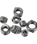 S Stainless Steel Shaft Collars Depth Stop Kit Screw Adjust Heavy Machinery Auto Robotics Gears Shafts Limiting Collars Easy Install Locked Down Tight Pros Quality Hardware Industrial Reliable Machines Hold Up Tough Demands Failure On Site, 8-piece set