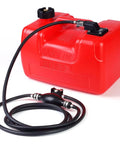 6L Portable Boat Tank With 3 Gal Capacity, Outboard Marine Fuel Tank, 9.8 Ft Hose, Level Gauge, L Shaped Handle