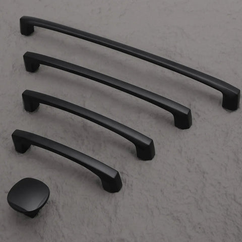 2 Pack 3 Inch Matte Black Cabinet Handles Zinc Alloy Drawer Pulls Heavy Duty Solid Kitchen Hardware For Cabinets, Closets, Dressers, and Doors