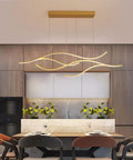 LED Wave Shaped Chandelier Pendant Light 120CM Long Modern Island Dining Room Fixture With Creative Branch Design over dining table