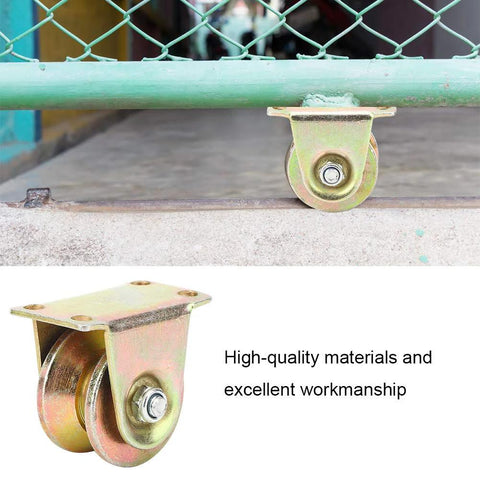 Baxnore V Groove Wheel, 45 steel sliding door track caster, installed on inverted track.