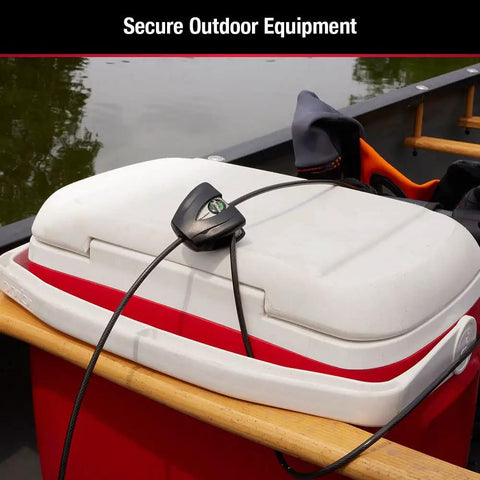 Heavy Duty Steel Cable Lock 2 Pack with Keys for Trail Cams Kayaks Bikes Tools and Outdoor Gear securing cooler on boat