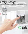 Power connector of LED Hexagon Garage Light 156W 18720LM 6500K Daylight White, showing hidden design for safety