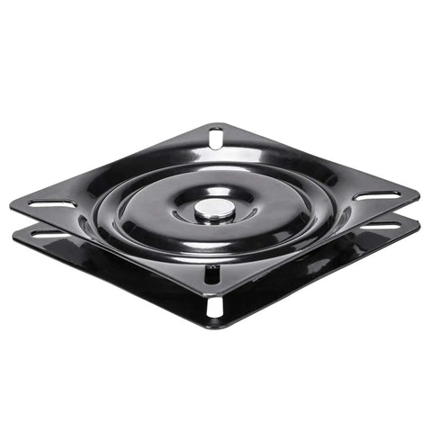 Universal 7 Inch Heavy Duty Swivel Plate With Dual Ball Bearings For Bar Stools Recliners And Boat Seats offering a flat black metal design.