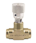 Heavy-duty hydraulic needle valve 3/8 NPT with rotatable knob