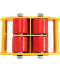 Heavy Duty Machinery Mover Skate Dolly With Four Smooth Rolling Wheels, red PU wheels, steel frame for moving heavy freight.