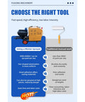Infographic comparing Portable Multifunctional Mortar Sprayer For Thick Cement Sand Plaster And Stucco Wall Rendering Coating and manual work.