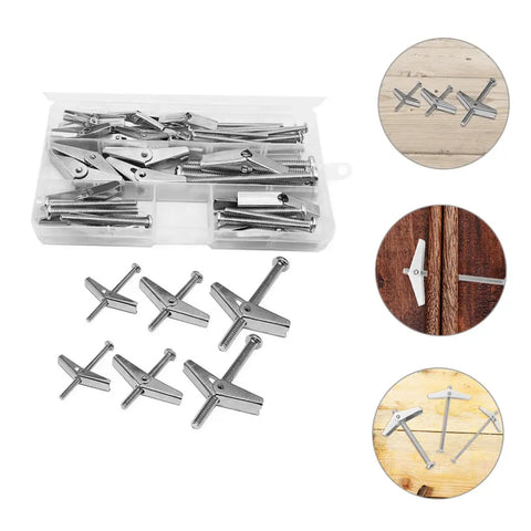 Heavy Duty Toggle Bolt Kit For Drywall And Wall Mounting Durable Steel Anchors Easy To Install And Remove Includes Versatile Expansion Screws For Hanging Cabinets Pictures Shelves And More For Diyers And Pros. steel toggle bolts in plastic case