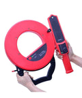 Pro Level Wall Scanner And Stud Finder Sniffs Out Pvc Iron Pipe Blockages Up To Fifty Centimeters Deep, red handheld with circular screen.