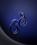 Experience 2 Ear Plugs For Concerts And Festivals With High Fidelity Hearing Protection shown in dark blue color with circular design.