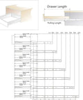 20 Inch Metal Drawer Slides Heavy Duty Drawer Runners With Screws White Bottom Fix Pull Out Rails Repair Kit Rust Resistant Smooth Quiet Operation 2 Pack size chart